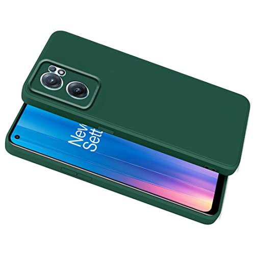 Image of Amazon Brand- Solimo Mobile Cover for OnePlus Nord 2 CE 5G (Soft, Matte Finish Liquid Silicone Case & Flexible Back case), Green