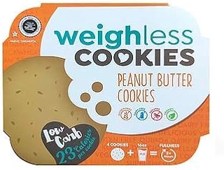 Weighless Cookies - Peanut Butter Cookies - 16 Pack - Healthy, Gluten Free, Low Carb, Low Calorie, Wholesale Club Case (4 Cookies In Each Pack)
