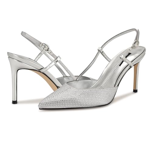 Nine West Women's Rumer Pump, Silver Satin 040, 6 by Nine West - Image 6