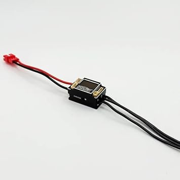FURITEK MICROBOOST 2S LiPo 25A/50A Brushless ESC for 1/24 & 1/28 RC Drift, RC Racing Cars - Sensored/Sensorless, Black/Red Color with LCD Display, Solderable and Wire Replaceable Black FUR-2688