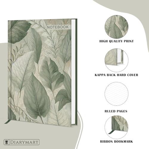 Image of Hard Bound Notebook for Girls & Women | A5 Ruled Journal | 192 Pages | 80 GSM Premium Paper | Designer Laminated Cover | Ribbon Bookmark | Notebook for School, College, Office, Journaling & Note Taking (DM4010)