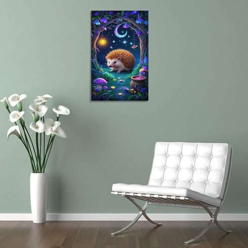 Tableau Hérisson 3D MEFESE Décoration Murale Toile 30x45cm