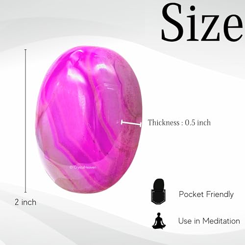 Image of Crystal Heaven Pink Onyx Palm Pebbles Stones For Anxiety Stress Relief Massage-Aaa Grade Original Healing Gemstone Agate Palm Stone For Yoga Meditation Spiritual Reiki Feng Shui