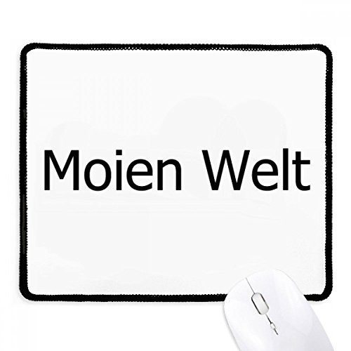 Mousepad antideslizante de Luxemburgo con bordes cosidos reforzados y base negra de oficina
