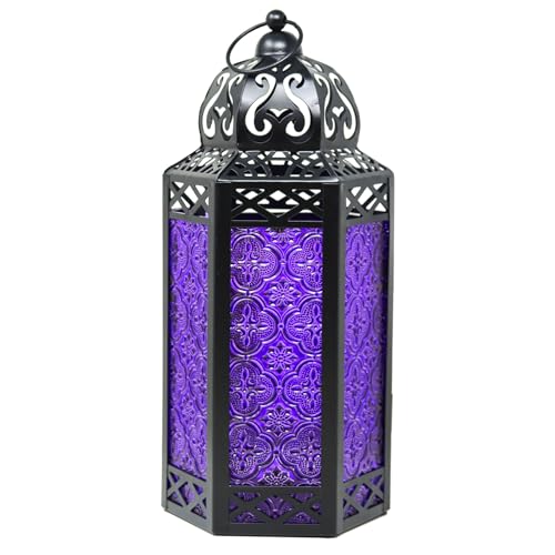 Lanterne à Bougie Marocaine, bougeoir décoratif pour Table ou à Suspendre, décorations du Ramadan, décoration intérieure, Patio ou Porche extérieur,...