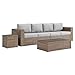 Modway Convene Wicker Rattan 4-Piece Outdoor Patio Furniture Set in Cappuccino Gray