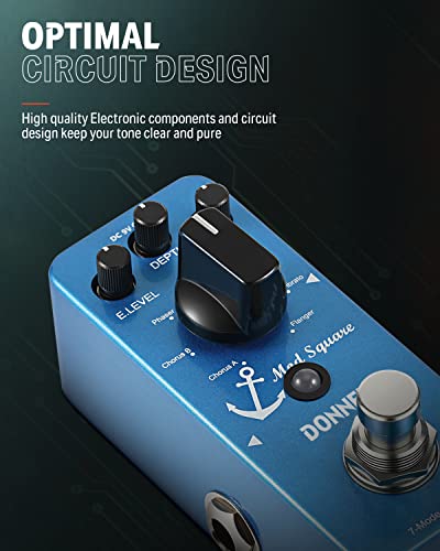Donner Pédale à Effet Modulation 7-Mode Chorus, Phaser, Tremolo, Rotary, Vibrato, Flanger, Bleu - Les Beatles, Paul McCartney, John Lennon, RIngo Starr, George Harrison Donner Pédale à Effet Modulation 7-Mode Chorus, Phaser, Tremolo, Rotary, Vibrato, Flanger, Bleu – Image 5