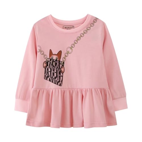 Image of Toddler Girl Long Sleeve T-Shirts Kids Cotton Fall Top 2-7 Years | 3 Pieces Soft Cotton Casual T-Shirt