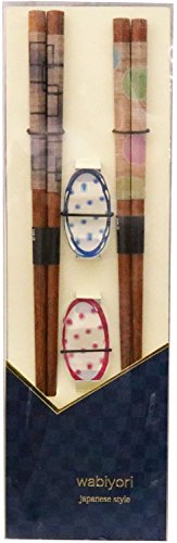 Ishida WABIYORI Seseragi 60183 Couple Chopsticks Perfect Gift with Chopsticks Rest Set of 2
