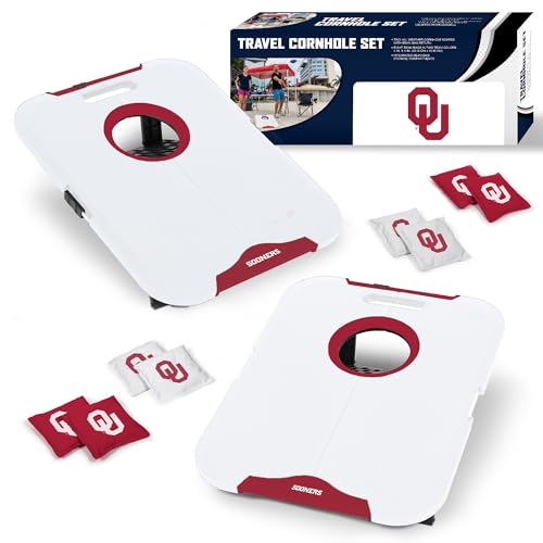 Wild Sports NCAA Oklahoma Sooners Pro Football All-Weather Cornhole Set