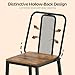 YATINEY Dining Chairs Set of 4, Wooden Kitchen Chairs, Farmhouse Dining Chairs with Back Support, for Living Room, Kitchen, Rustic Brown and Black CY01L4BRN1