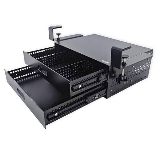 Under Desk Drawer Clamp-On Metal Organizer