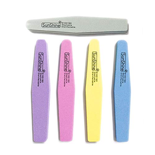 Image of Professional Manicure Tools Kit Nail Art Care Buffer Tools 100 /180 Grit Doublesided Nail Files 5pcs