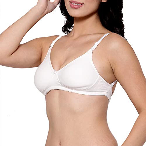 Image of Inner Sense Bra for Woman Made with Organic Cotton and Bamboo I Demi Cups Backless Bra for Woman with Removable Straps and Transparent Back I Non Padded Wire-Free Innerwear