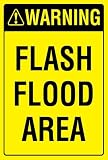 Flash Flood Area Warning Safety Sign 8x12 Inch