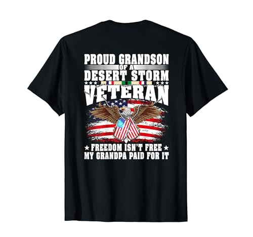 Proud Grandson Of Desert Storm Veteran Military Vet's Family T-Shirt