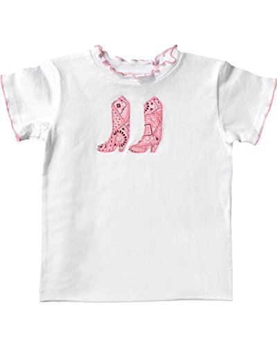 Girls Rodeo Skirt Set, 2 Piece Denim Skirt and Bandana Boots Tee, Cowgirl Western Outfit