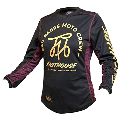 FASTHOUSE Women's Grindhouse Golden Script Jersey (Black, Small)