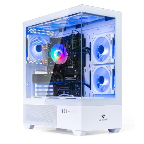 Evounic - Computadora de computadora para PC ARGB personalizada, color blanco, Core i7-8700K hasta 4,7 GHz, RTX 3050 8 GB, 32 GB DDR4 RAM, 1 TB SSD, Wi-Fi 6 y Bluetooth 5.4, 9 ventiladores ARGB