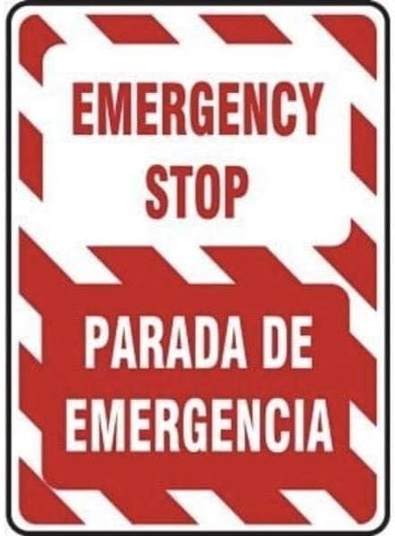 BILINGUAL Safety Sign EMERGENCY, Mfr: SBMELC543XL-A