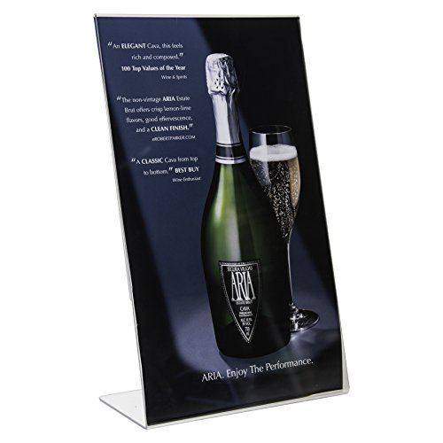 Clear-Ad - Lha-8514 - Acrylic Slanted Sign Holder 8.5 X 14 - Plexiglass Table Menu Card Display Stand - Plastic Picture Frame (Pack Of 3) #TOP5