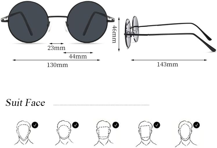 Fashion Retro Mini Small Round Black Sunglasses Suit for Mens Womens Circle Lens UV400 Protection Glasses - Image 4