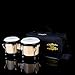 Glory Bongo Drums 4” and 5” Wood Percussion Instrument Bongos with bag and tuning Key,Natural