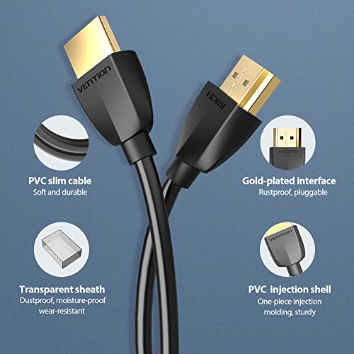 Vention AAI Portable HDMI Cable, 2 Metre Length, Black - Image 3