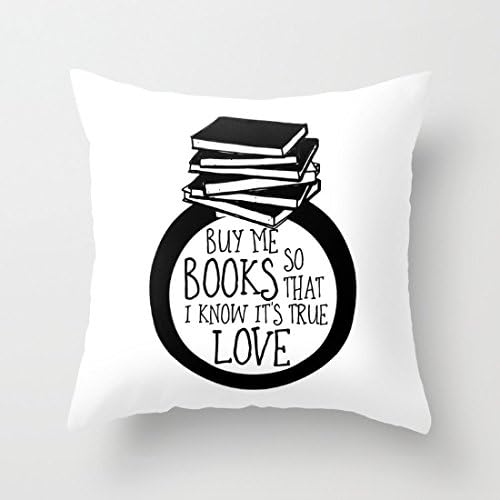 Jumkim Bookish Engagment Throw Pillow Case Cushion Cover 18 x 18 inches
