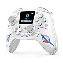 Multi-Function Wireless Pro Controller with Interactive Screen,for Switch/PS4/PC/Android/iOS/SteamDeck, 4 Programmable Buttons, Turbo, 6-axis Gyro, Dual Vibration, RGB Lighting, Hall Effect Joystick Trigger, 1200mAh battery