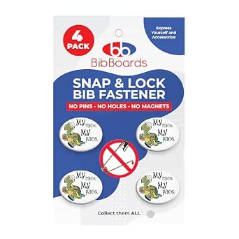 BibBoards Safety Lock Race Bib Clips - Snap & Lock Bib Fasteners for Runners, 4 Pack