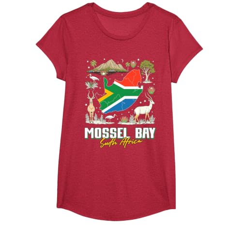 Mossel Bay South Africa T-Shirt, Girls, Red Heather, X-Small
