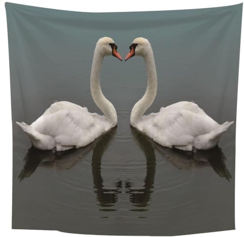 Tapisserie murale oie blanche en microfibre premium avec impression d'art 3D grand format