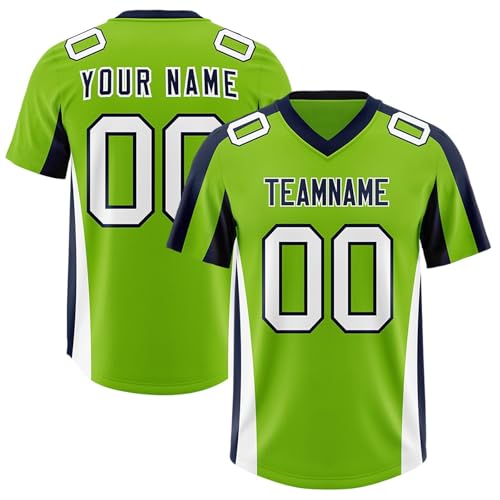 Generisch American Football Trikot Herren, Personalisiert-Football Custom Jersey Personalized Team Name & Number Sports Uniform Für Kinder Erwachsene Junge Mädchen Tshirt(12)