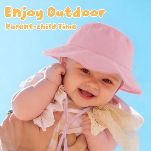 Image of Muslin Baby Sun Hat Sun Protection Baby Toddler Bucket Hats for Boys Girls