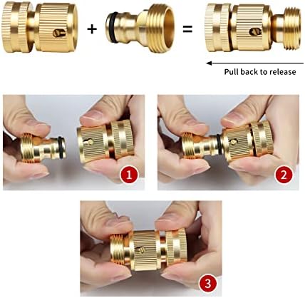 Mdlufee 2 Pcs Garden Hose Quick Connector,3/4 inch Male Thread Tap Connector,Threaded Faucet Adapter