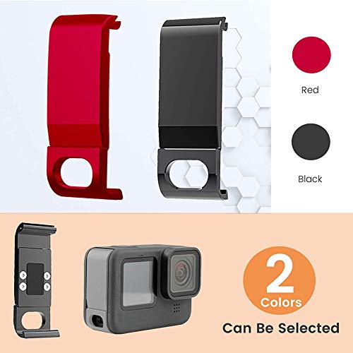 Replacement Side Door for GoPro Hero 12/11/10/9 Black Aluminum Alloy Removable Battery Cover Protective Type-C Charging Port Adapter Repair Part Camera Accessories (Red) - Thumbnail 6