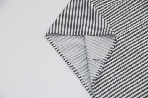 chouyatou Women's Vertical Striped High Waist Maxi Skirt Vintage Floral Cotton Long Skirt with Pockets4