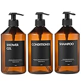 Janxin 3 pcs 500ml Spülmittelspender, Seifenspender Kunststoff, Seifenspender Bad, Shampoo Spender...