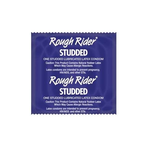 Rough Rider Studded + Brass Lunamax Pocket Case, Ribbed Textured Lubricated Latex Condoms-24 Count Cover