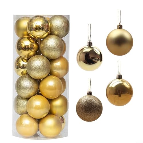 HEIBTENY Weihnachtskugeln 24 Stücke ∅ 3CM Farbige Weihnachtskugeln...