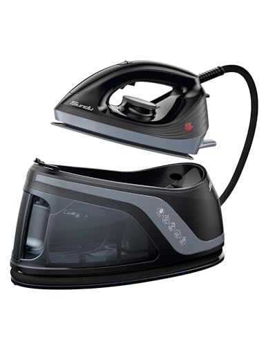 Sundu Iron Steamer for Clothes,1600W Steam Station Professional Steam Iron For Clothes with 44 oz Tank, 400 microsteam holes, Built-In Pump, Ceramic baseplate,Iron Lock For Easy Carry