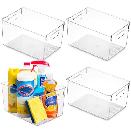 Pack Of 4 Plastic Kitchen Organization Pantry Storage Bins -