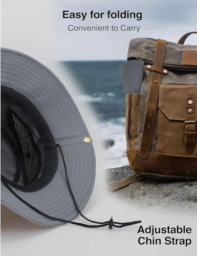 Image of Sun Hat for Men, Wide Brim Summer Protection Cap, Round Cap for Men, Beach Fishing Hat for Hiking, Fishing, Gardning, Travel