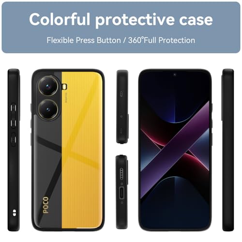 Image of Amazon Basics Back Cover for Poco X7 Pro 5G | Shockproof Sleek Hybrid Armor Bumper Case (Black)
