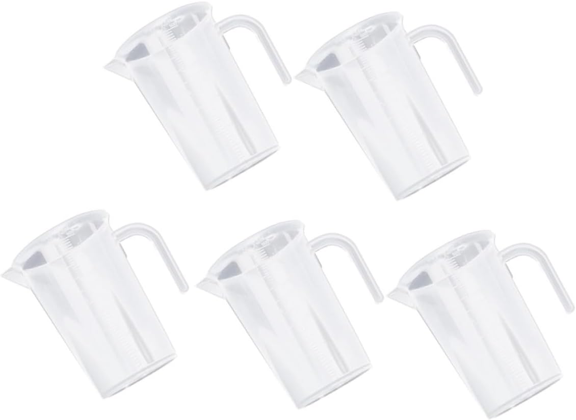 Gatuida 5pcs 500ml Plastic Measuring Cups Set Thickened Pp Material High Temperature Resistant Graduated Kitchen and Baking Measuring Jugs Food-grade Liquid Containers for Home Use