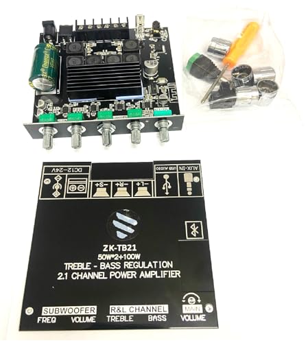 Image of DHRUVPRO CA-TB21 2.1Channel BT Amplifier Board Original TPA3116D2 Chip 2x50W+100W HIFI Audio Power Amplifier Board ZK-TB21