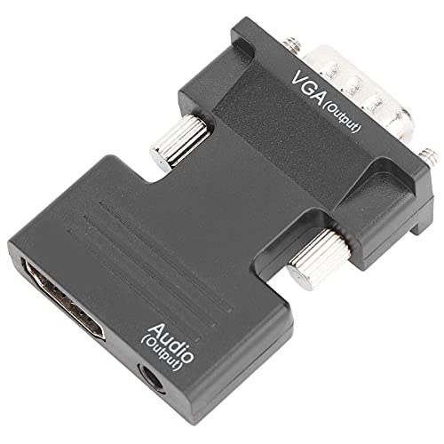 Convertidor de Cable de Audio de 3,5mm, Convertidor de Vídeo Hembra a VGA con Cable de Audio de 3,5mm para Ordenadores Portátiles, Monitores de PC para Accesorios de Vídeo