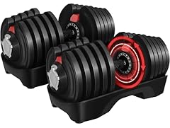 Yaheetech Set di 2 Manubri Regolabili Manubrio 16 in 1 Palestra con Regolazione da 2 a 40 kg Manubri Corti con 10 Pesi per Casa Ufficio Palestra 2 Pezzi