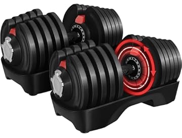 Yaheetech Set di 2 Manubri Regolabili Manubrio 16 in 1 Palestra con Regolazione da 2 a 40 kg Manubri Corti con 10 Pesi per Casa Ufficio Palestra 2 Pezzi